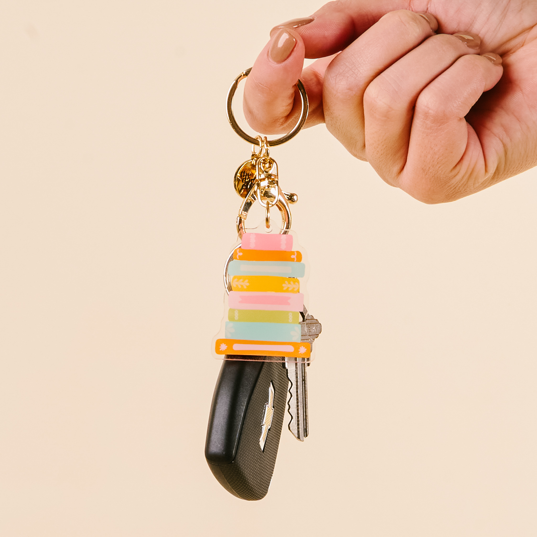 Keychain Stack Acrylic Keychain - Book Stack – The Pink Pear