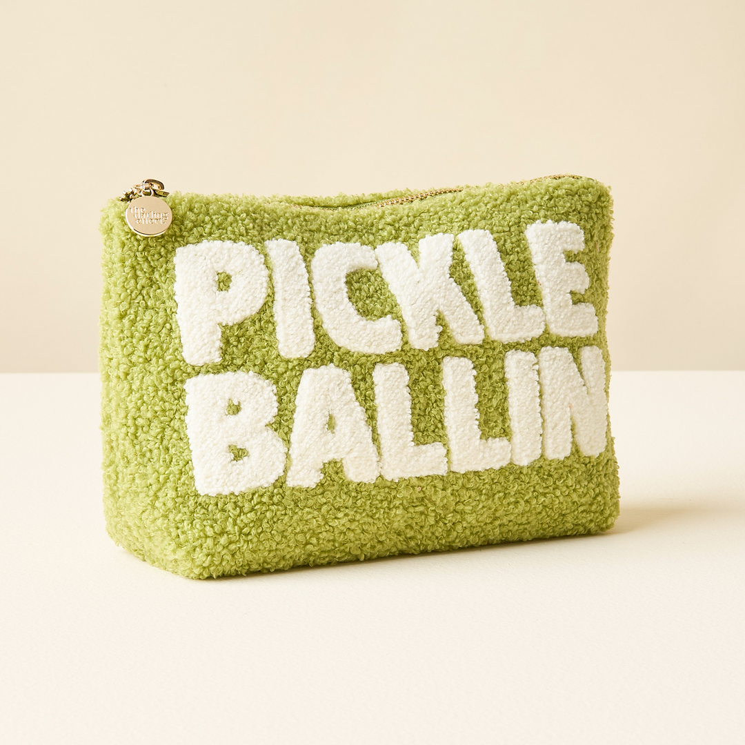 Green Teddy Pouch - Pickleballin'