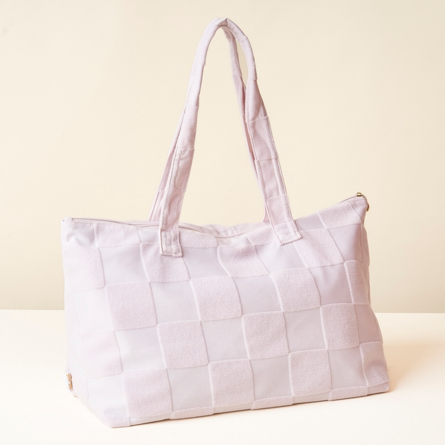 Terry Tote - Purple Check