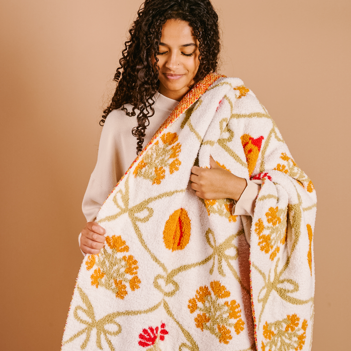 Cozy Dreams Luxe Blanket - Patchwork Pumpkins