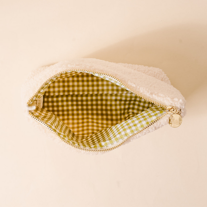 Tan Teddy Pouch - Apples & Pearls