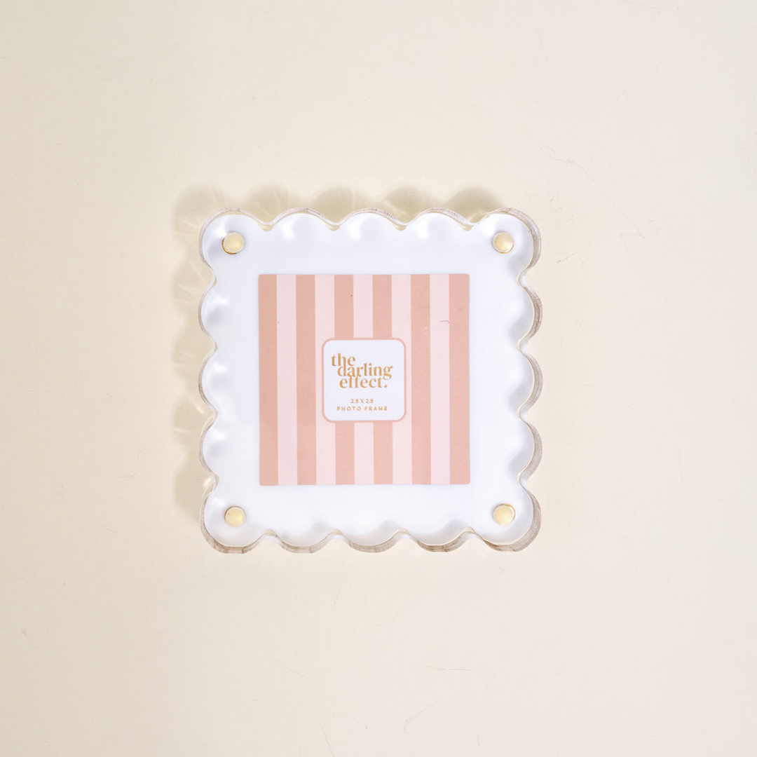 Little Moments Scalloped Acrylic Picture Frame - White