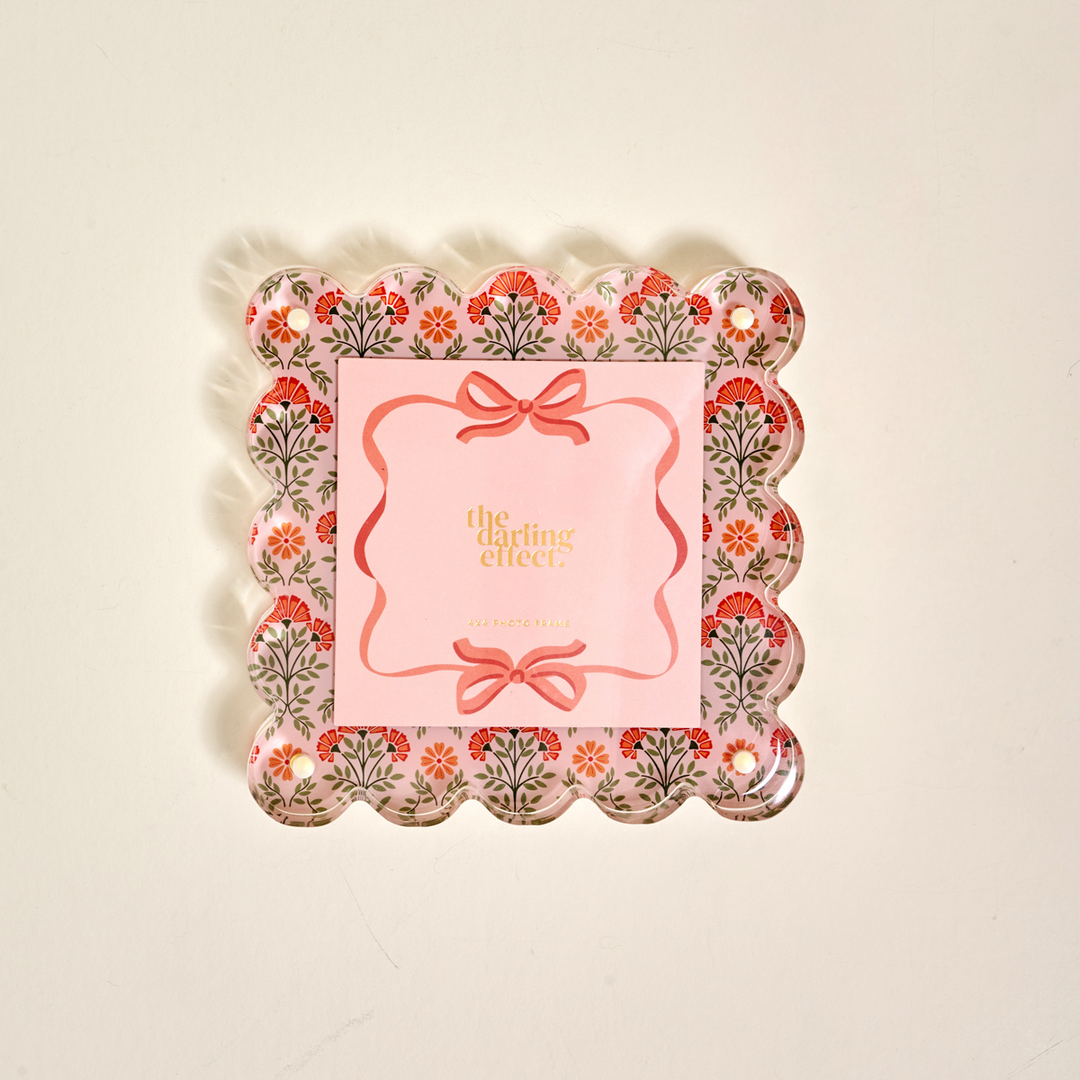 Square Scalloped Acrylic Frame - Everbloom Dusty Rose