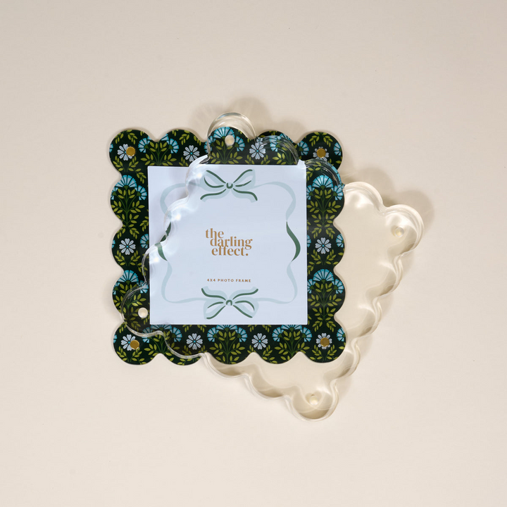 Square Scalloped Acrylic Frame - Everbloom Forest Green