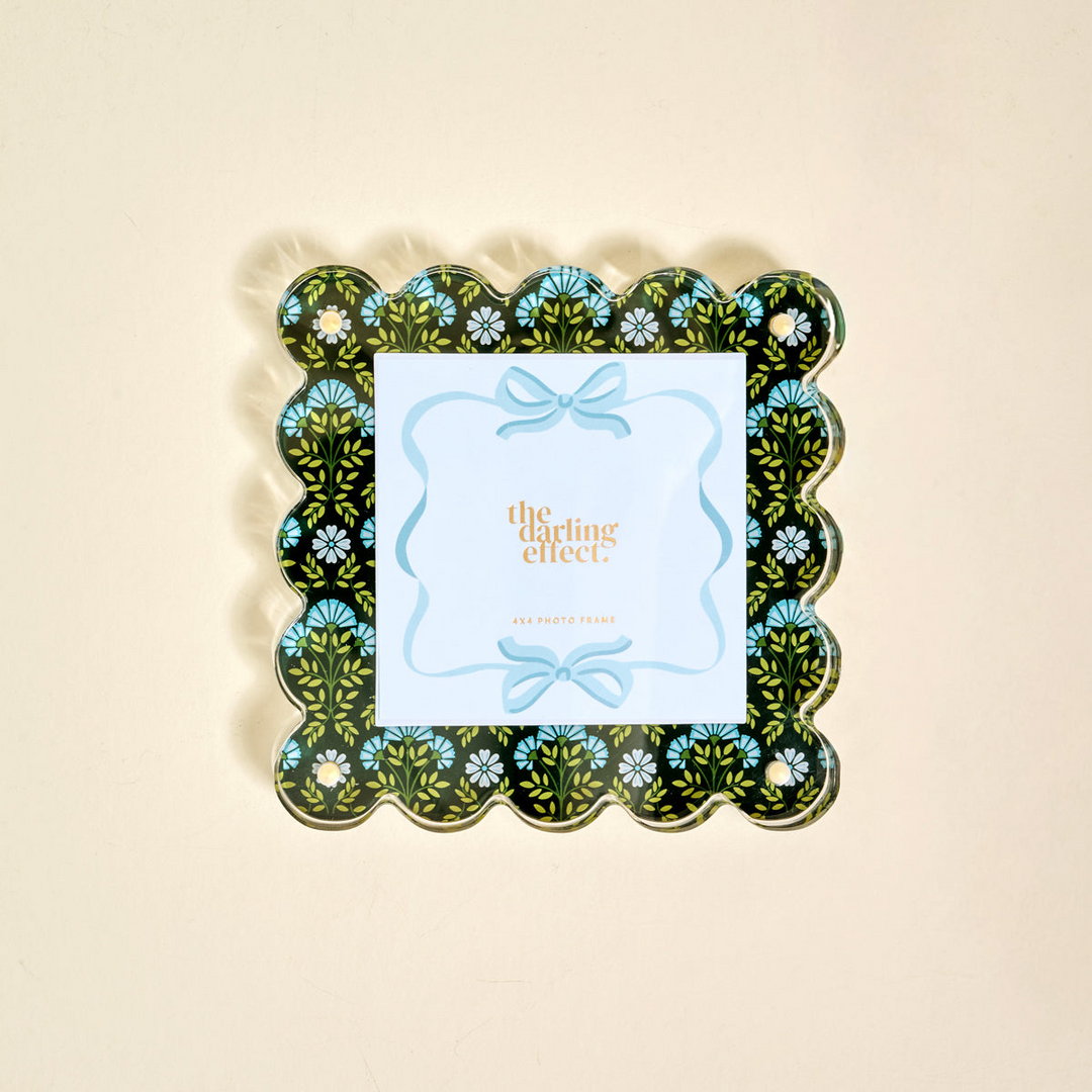 Square Scalloped Acrylic Frame - Everbloom Forest Green