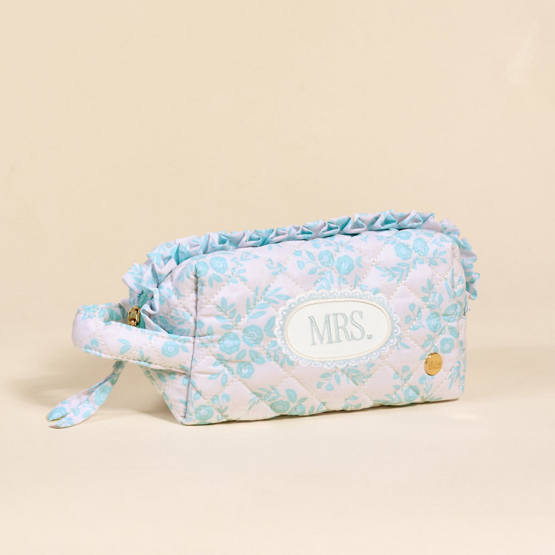 Essentials Quilted Cosmetic Pouch - Mrs. Something Blue