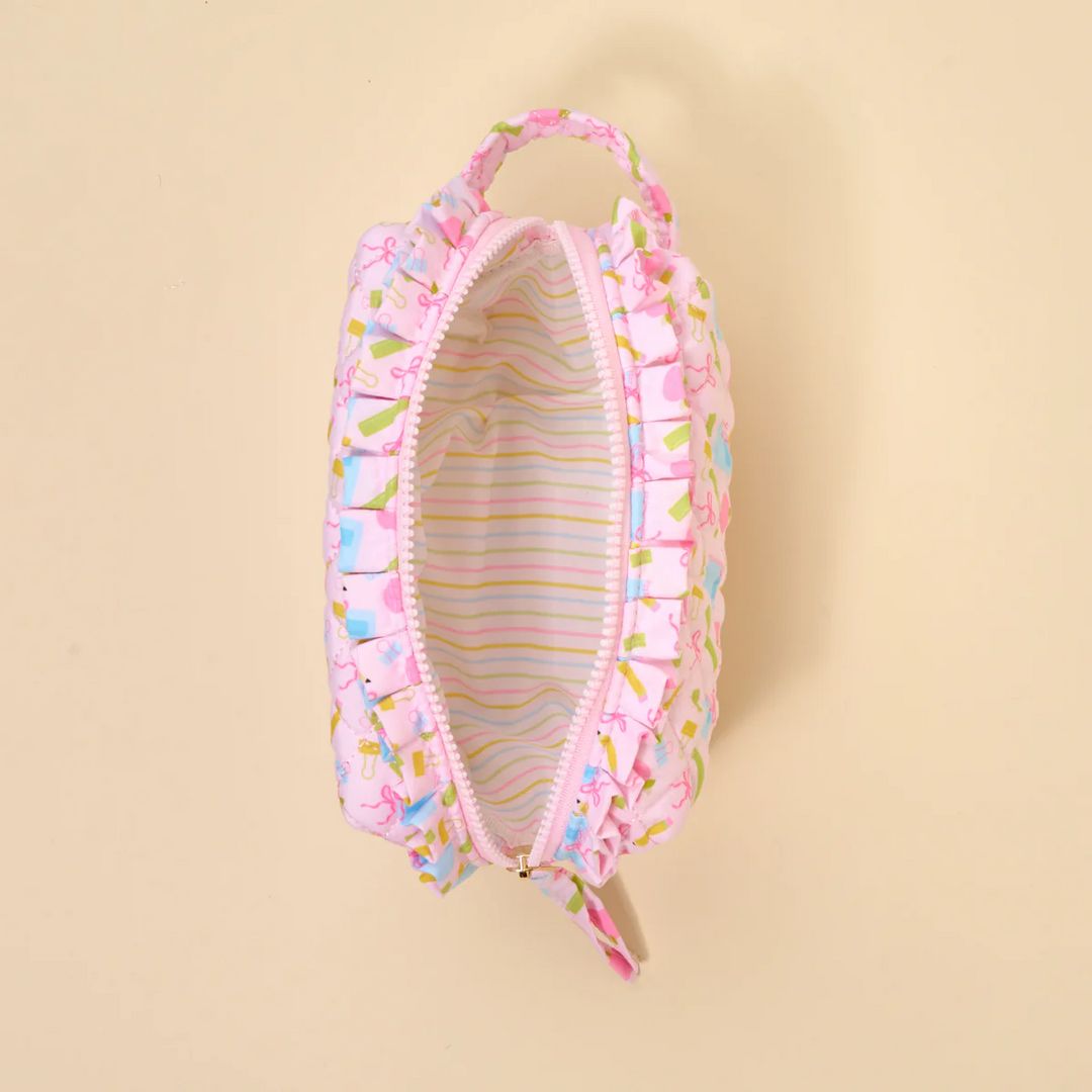 Essentials Quilted Cosmetic Pouch - School's In Session