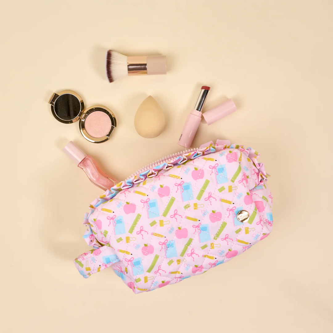 Essentials Quilted Cosmetic Pouch - School's In Session