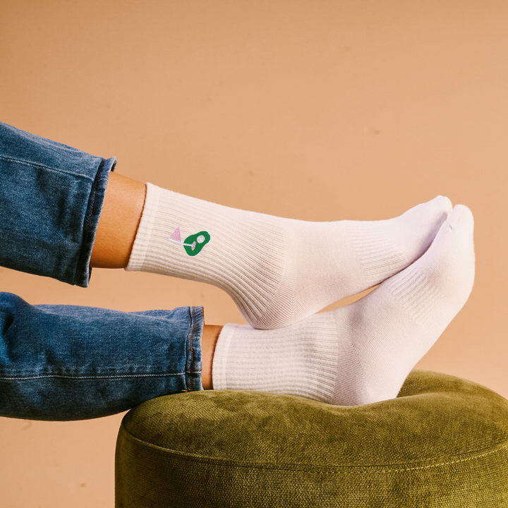 Embroidered Crew Socks - Golf