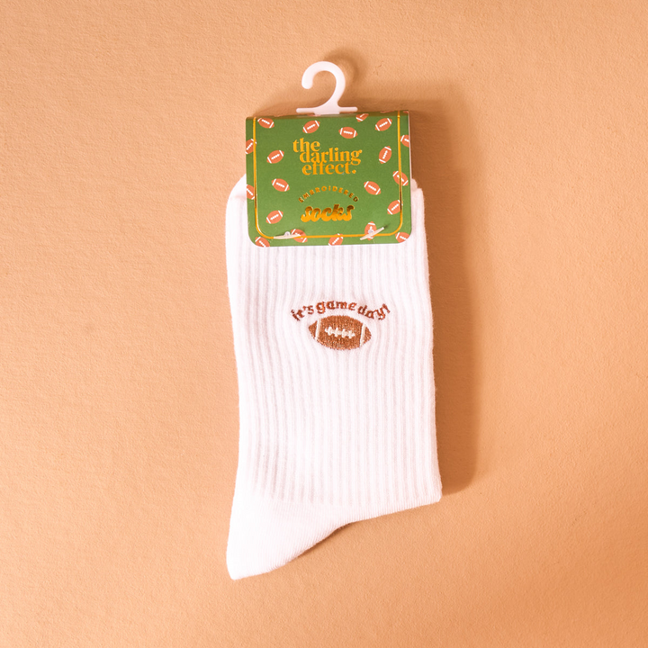 Embroidered Crew Socks - It's Game Day