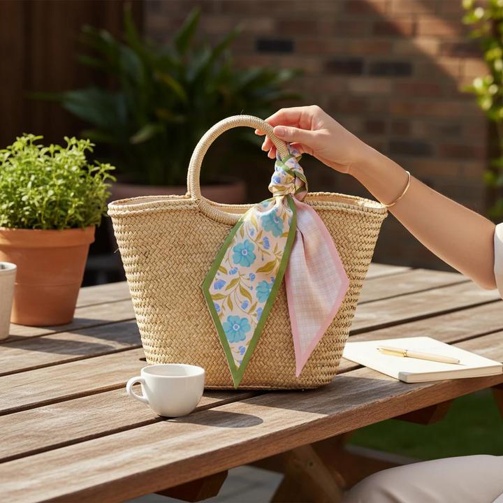 Twirl & Tie Scarf Accessory - Poppin' Petals Aqua