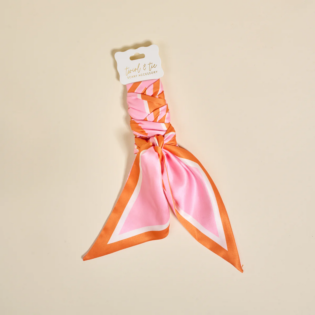 Twirl & Tie Scarf Accessory - Sicily Stripes Pink