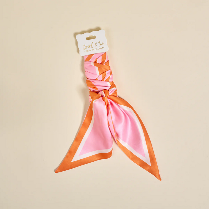 Twirl & Tie Scarf Accessory - Sicily Stripes Pink