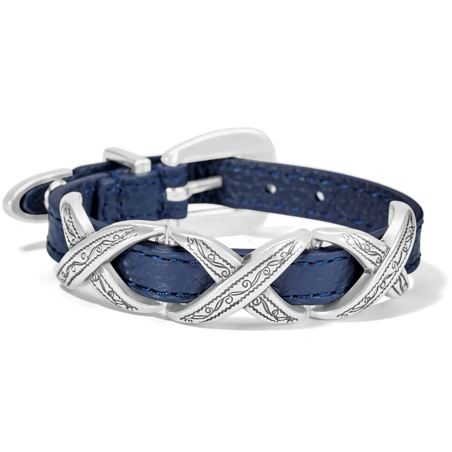 Kriss Kross Etched Bandit Bracelet - French Blue