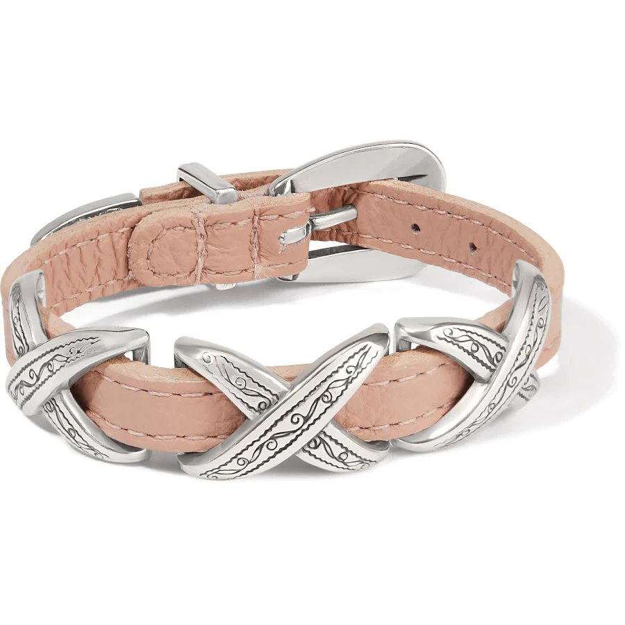 Kriss Kross Etched Bandit Bracelet - Light Pink