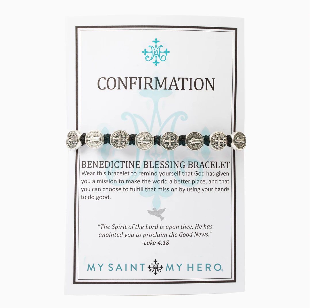 Confirmation Blessing Bracelet - Black/Silver