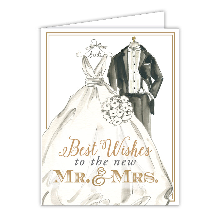 Greeting Card - Best Wishes To The New Mr. & Mrs. Bride And Groom