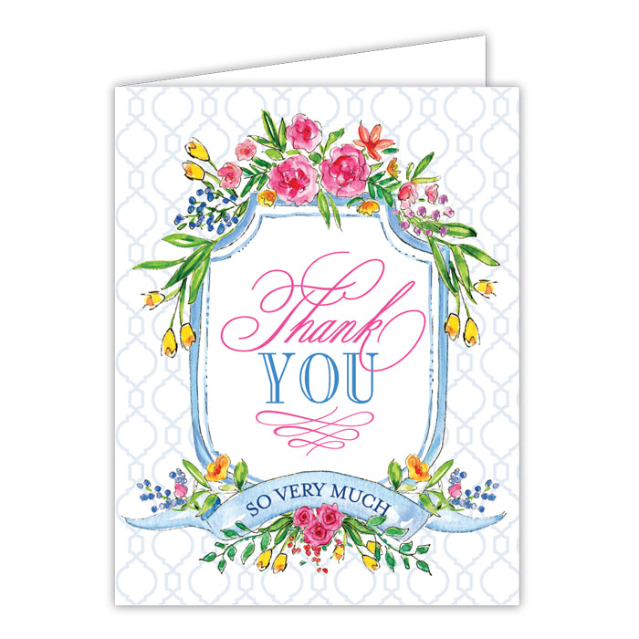 Greeting Card - Thank You So Very Much Floral Emblem