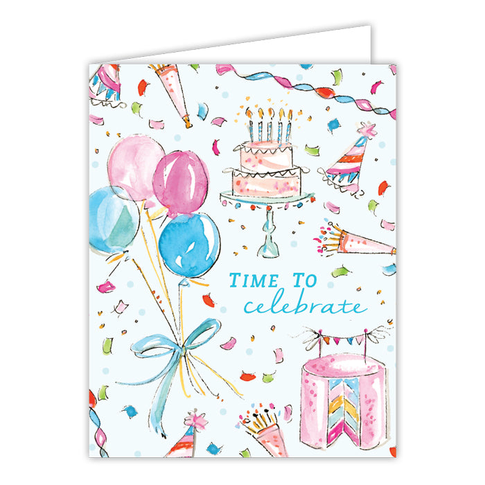 Greeting Card - Time To Celebrate Handpainted Birthday Images