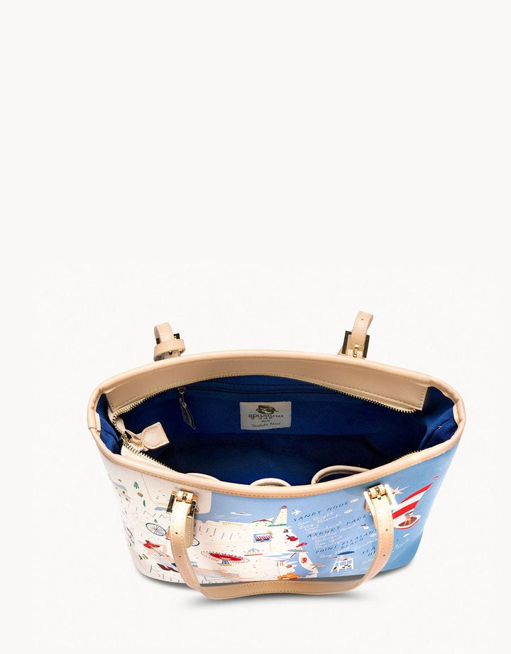 Down the Shore Small Tote with Zipper