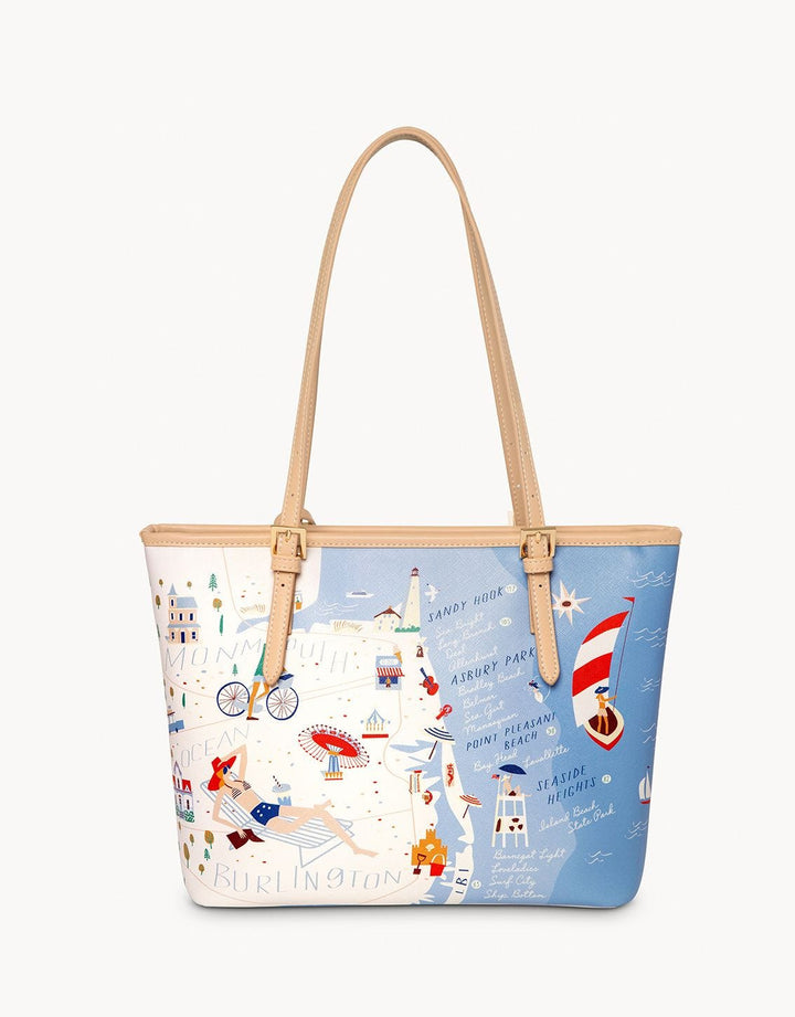 Down the Shore Small Tote with Zipper