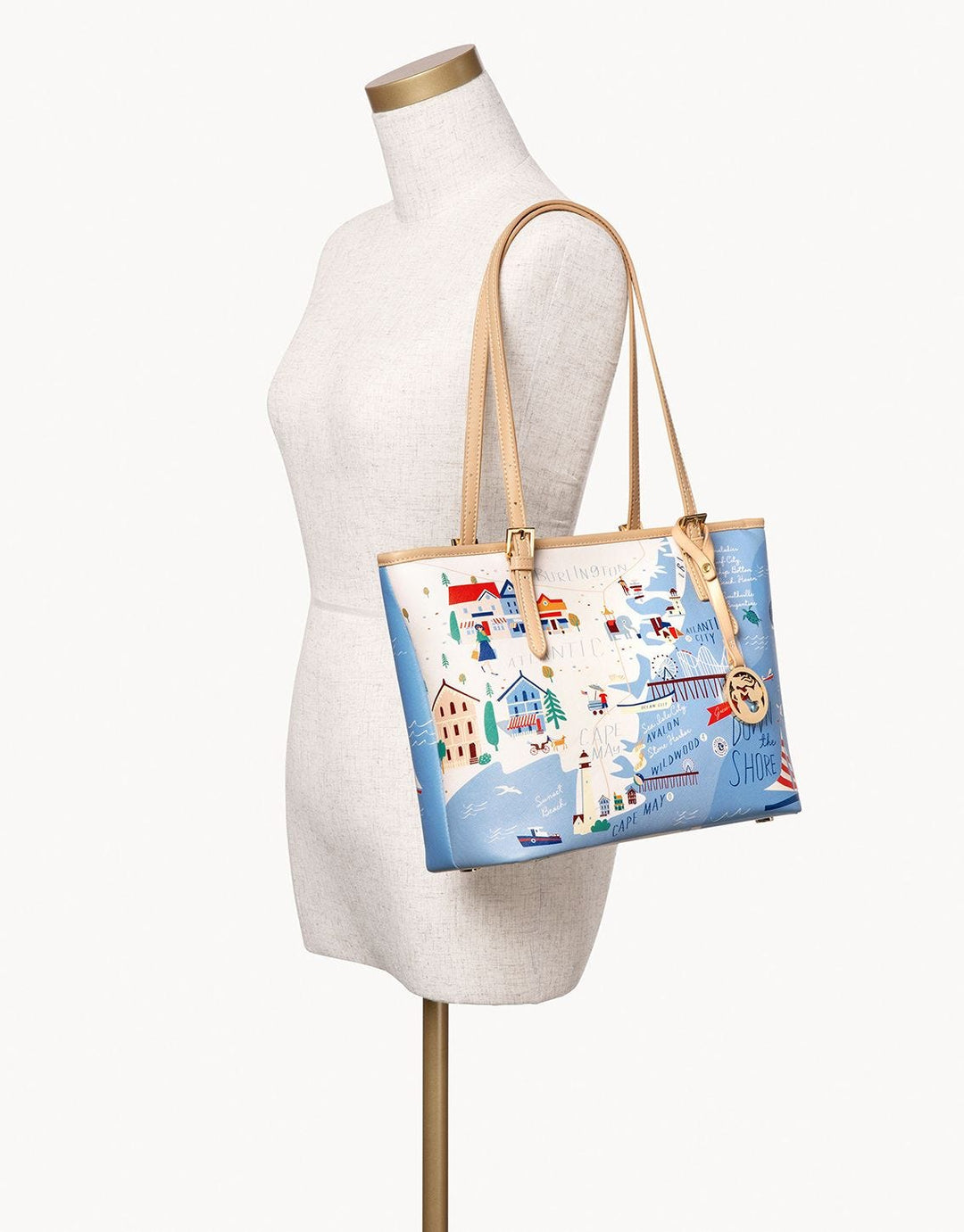 Down the Shore Small Tote with Zipper