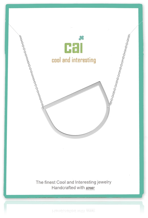 Silver Medium Sideways Initial Necklace