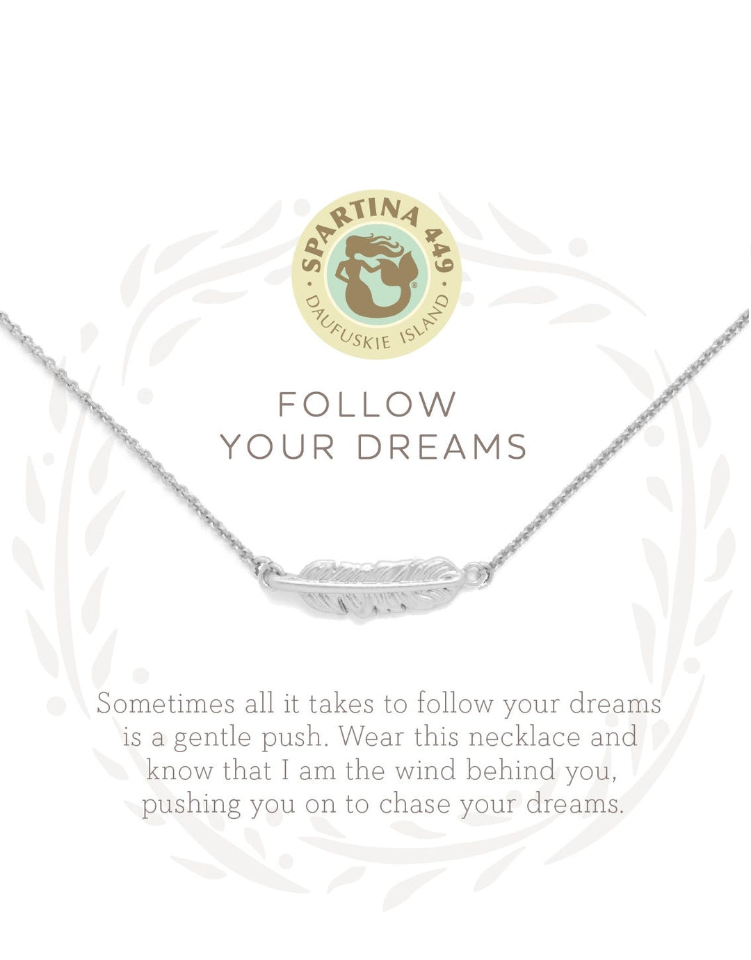 Sea La Vie Necklace 18" Follow Your Dreams/Feather SIL