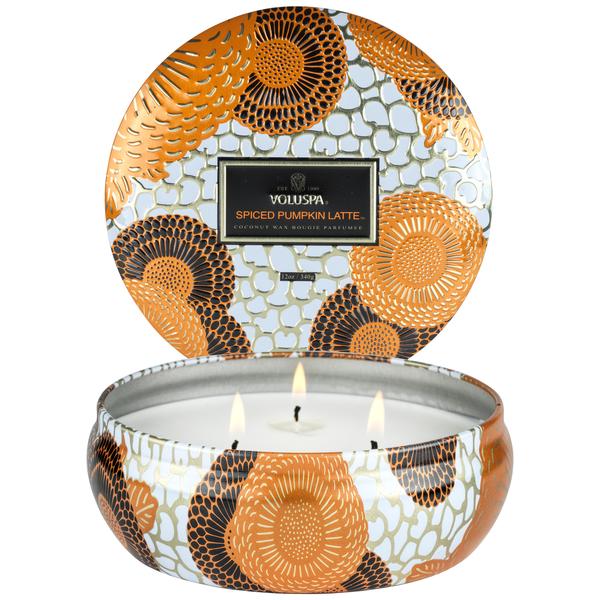 Spiced Pumpkin Latte - 3 Wick Candle In Decorative Tin