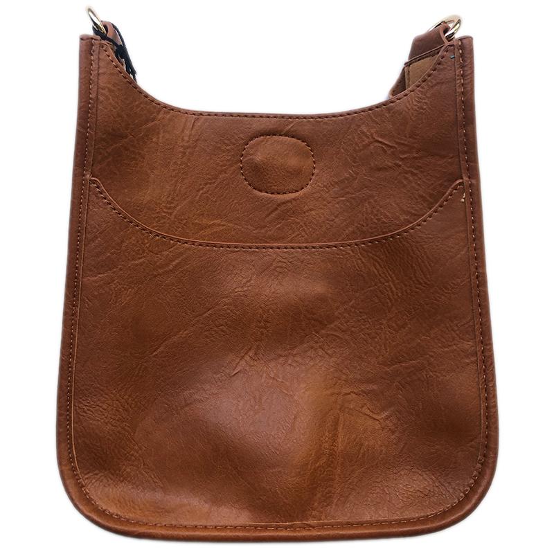 Mini Vegan Leather Messenger - Camel