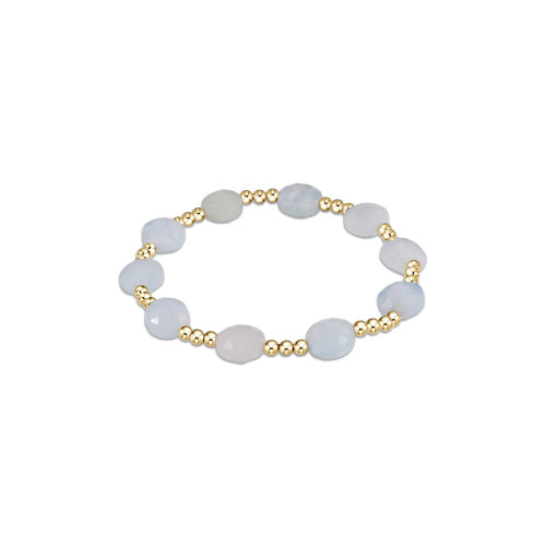 Admire Gold 3mm Bead Bracelet - Aquamarine
