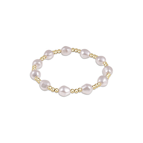 Admire Gold 3mm Bead Bracelet - Pearl