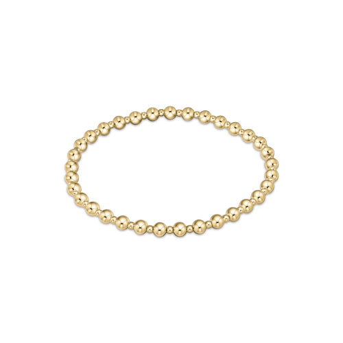 Classic Grateful Pattern 4mm Bead Bracelet - Gold