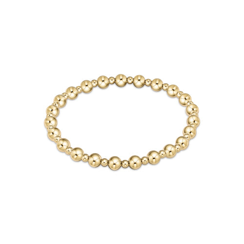 Classic Grateful Pattern 5mm Bead Bracelet - Gold