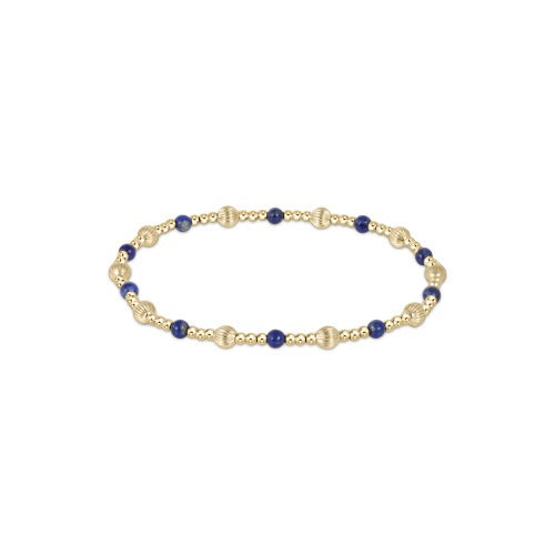 Dignity Sincerity Pattern 4mm Bead Bracelet - Lapis