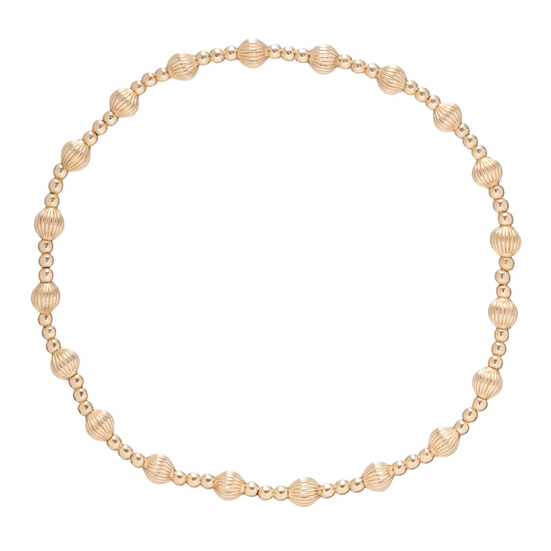 Dignity Sincerity Pattern 4mm Bead Bracelet - Gold