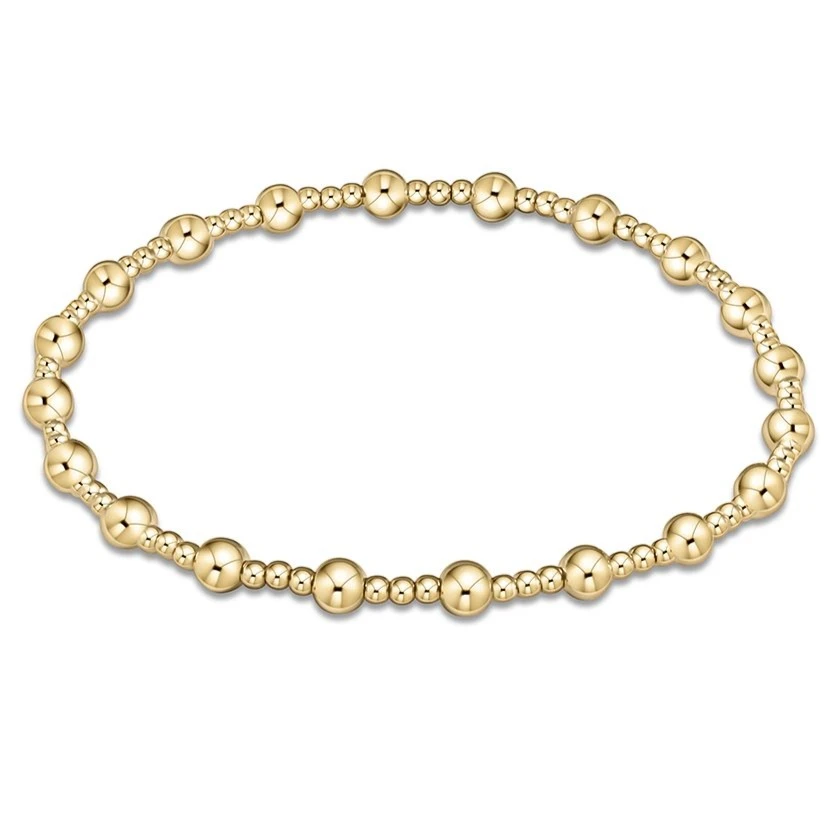 Classic Sincerity Pattern 4mm Bead Bracelet - Gold