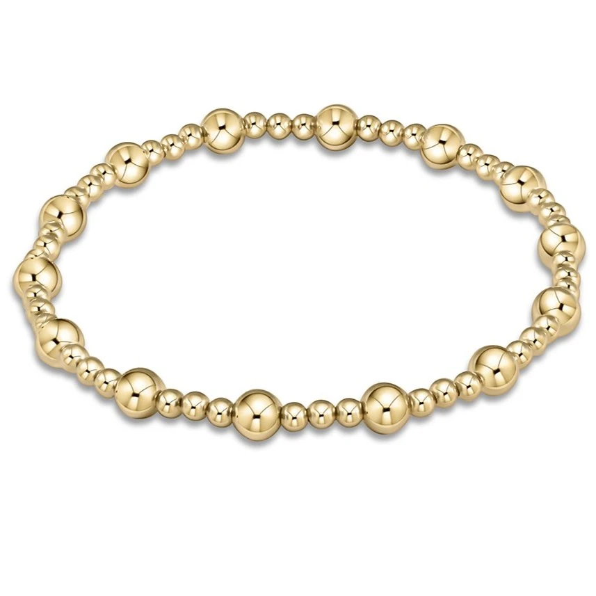 Classic Sincerity Pattern 5mm Bead Bracelet - Gold