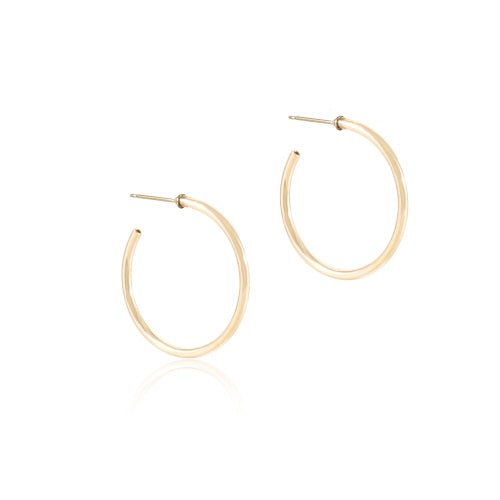 Round Gold 1.25" Post Hoop - 2mm - Smooth