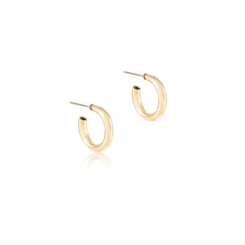 Round Gold 1" Post Hoop - 4mm - Smooth