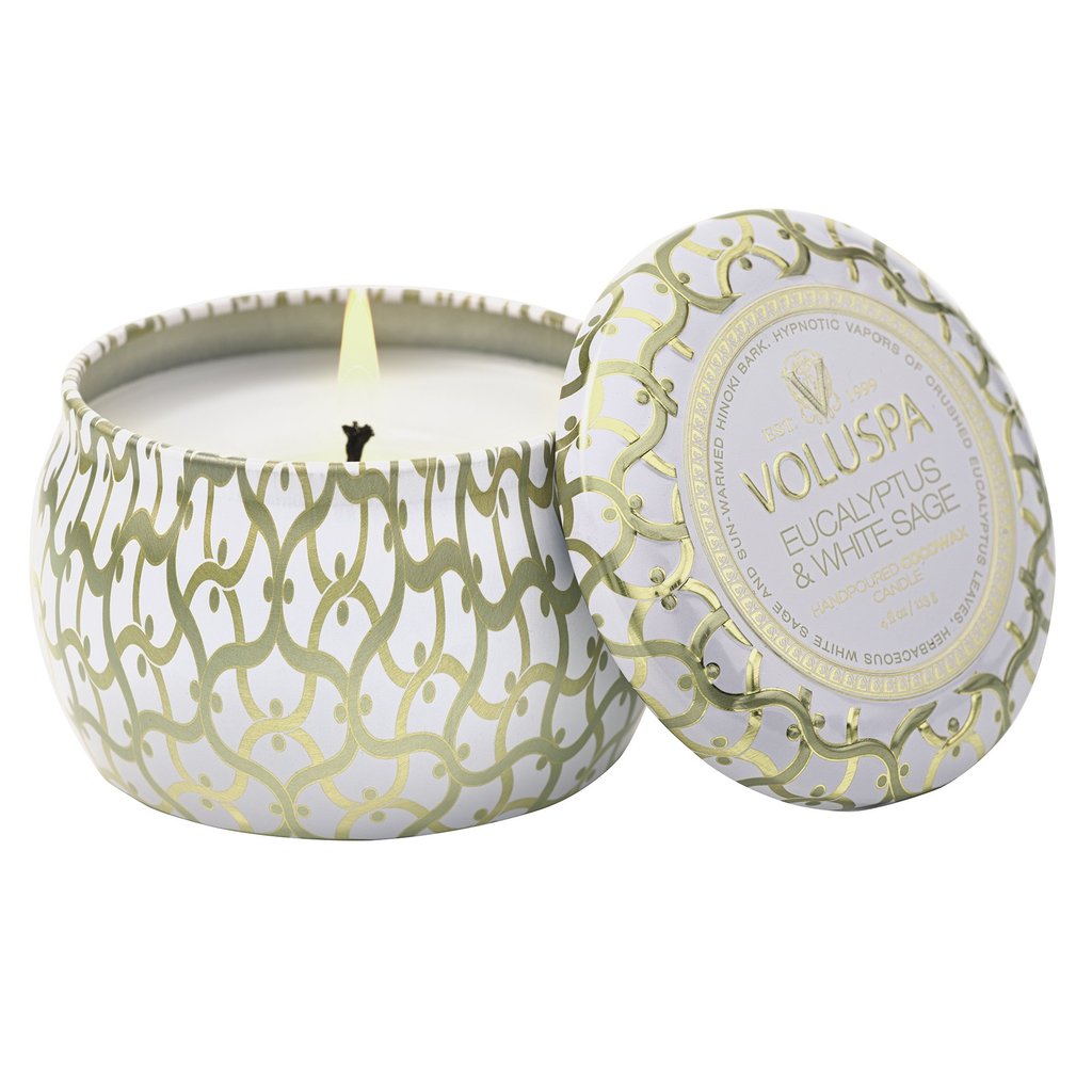 Eucalyptus & White Sage - 4 Oz Mini Decorative Tin Candle