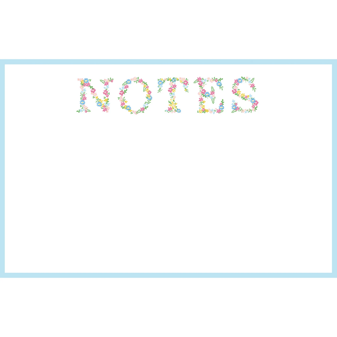 8.5 X 5.5 Slab Notepad - Floral "Notes"