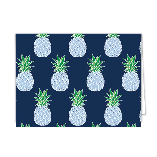 Folded Notecard - Blue Pineapple