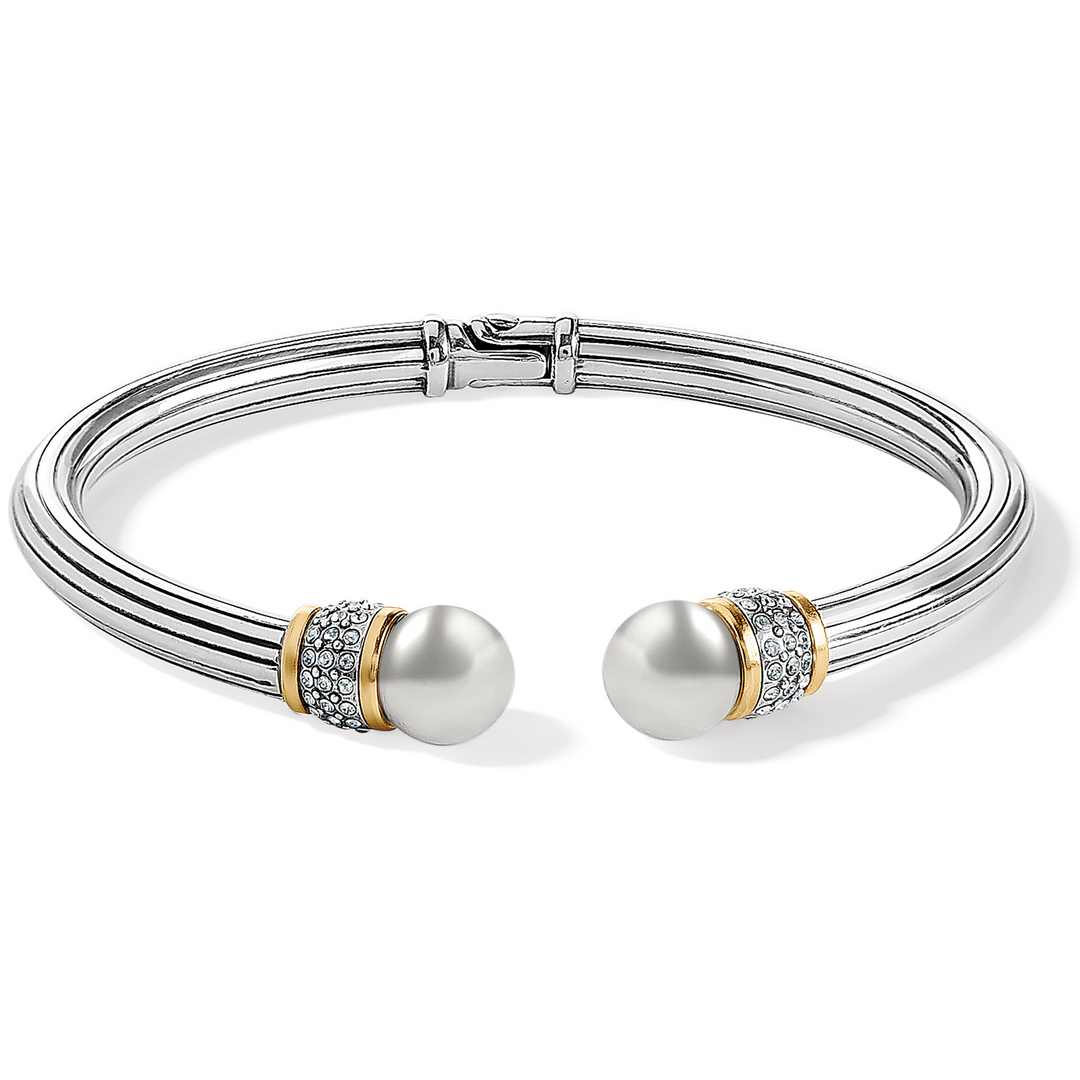 Meridian Open Hinged Bangle - Silver/Gold