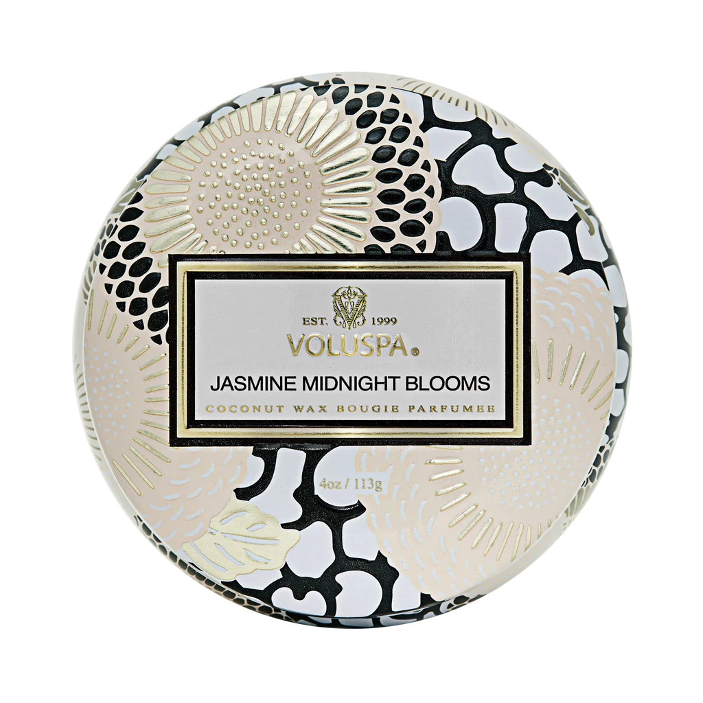 Jasmine Midnight Blooms - 4 Oz Mini Decorative Tin Candle