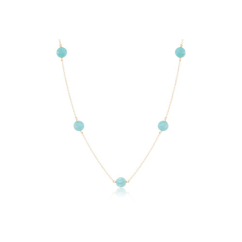 15" Choker - Admire Simplicity Chain Gold - Amazonite