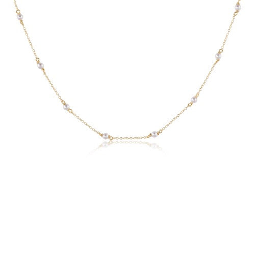 15" Choker Simplicity Chain Gold - 3mm Pearl