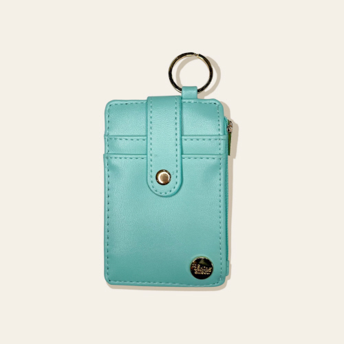 Solid Keychain Card Wallet - Aqua