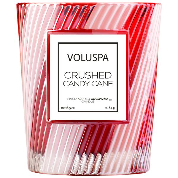 Crushed Candy Cane - Classic Candle In Textured Glass