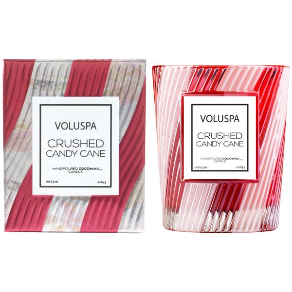 Crushed Candy Cane - Classic Candle In Textured Glass